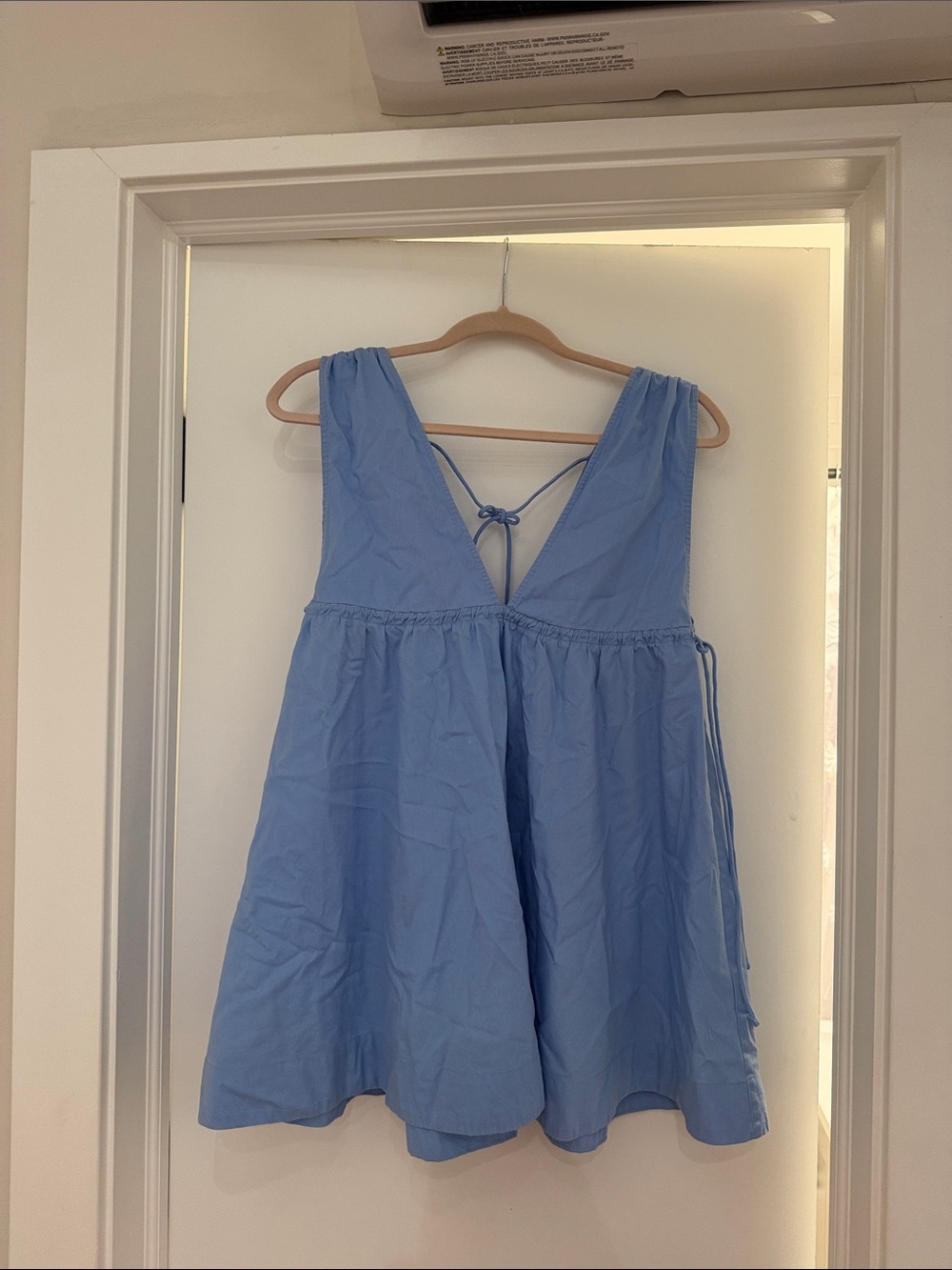 Abercrombie Light Blue Sleeveless V-Neck Swing Tank Top